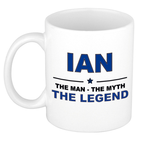 Ian The man, The myth the legend pensioen cadeau mok/beker 300 ml
