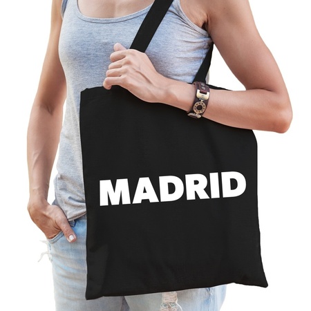 Madrid kado tas zwart katoen