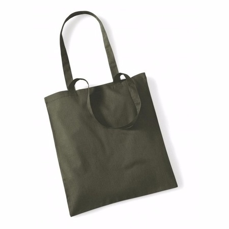 Cotton tote bag olive green 42 x 38 cm