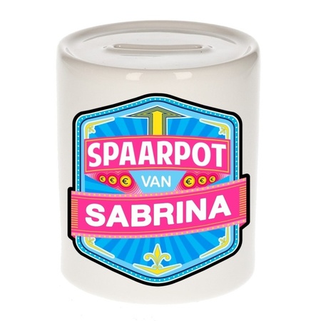 Kinder cadeau spaarpot voor een Sabrina