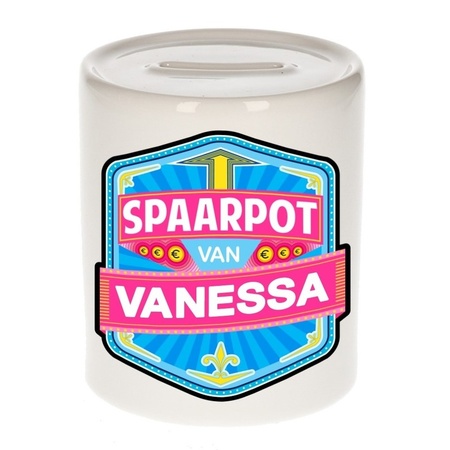 Kinder cadeau spaarpot voor een Vanessa