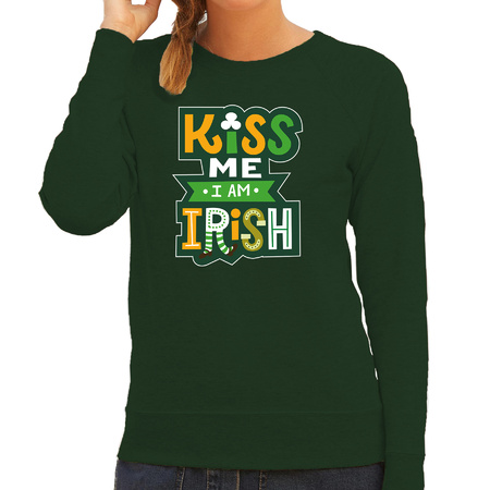 Kiss me im Irish / St. Patricks day sweater / kostuum groen dames