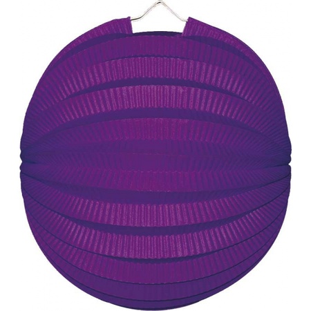 Lampionnen in paarse kleur 22 cm