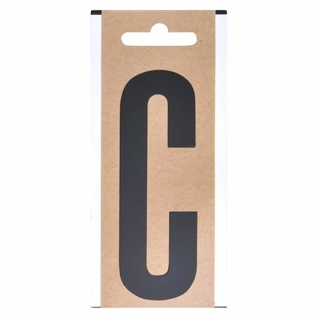 Letter sticker C zwart 10 cm