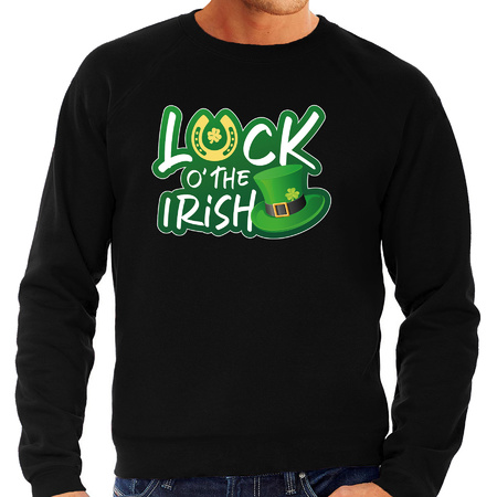 Luck of the Irish / St. Patricks day sweater / kostuum zwart heren