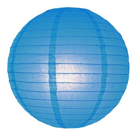 Blauwe bol lampion 25 cm