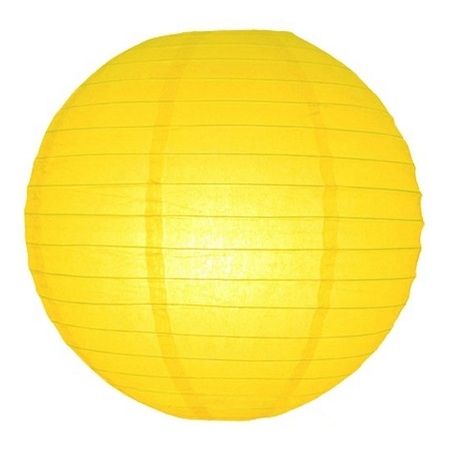 Gele bol lampion 25 cm