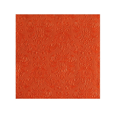 Luxe servetten barok patroon oranje 3-laags 15x stuks