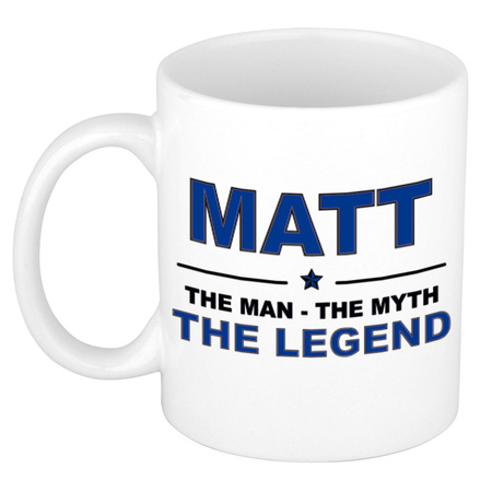 Matt The man, The myth the legend pensioen cadeau mok/beker 300 ml