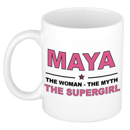 Maya The woman, The myth the supergirl pensioen cadeau mok/beker 300 ml