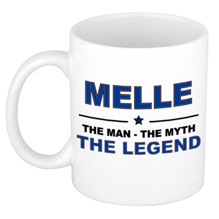 Melle The man, The myth the legend pensioen cadeau mok/beker 300 ml