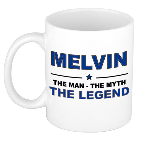 Melvin The man, The myth the legend pensioen cadeau mok/beker 300 ml