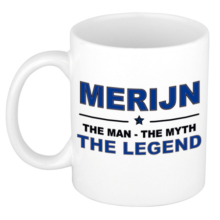 Merijn The man, The myth the legend pensioen cadeau mok/beker 300 ml
