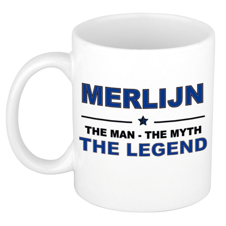 Merlijn The man, The myth the legend pensioen cadeau mok/beker 300 ml