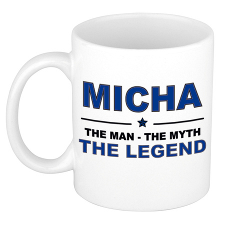 Micha The man, The myth the legend pensioen cadeau mok/beker 300 ml