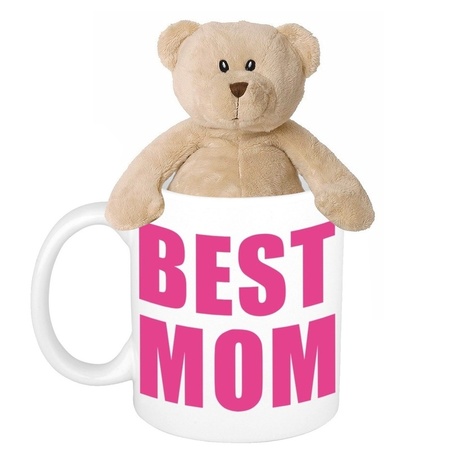 Best mom mug with plush teddybear