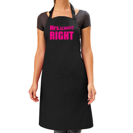 Mrs Always Right kitchen apron black/pink for women