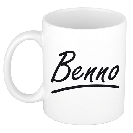 Name mug Benno with elegant letters 300 ml