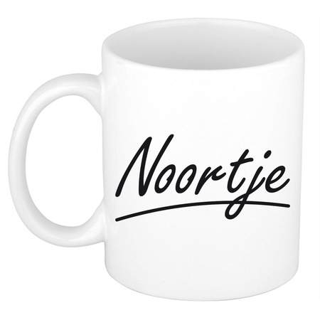 Name mug Noortje with elegant letters 300 ml