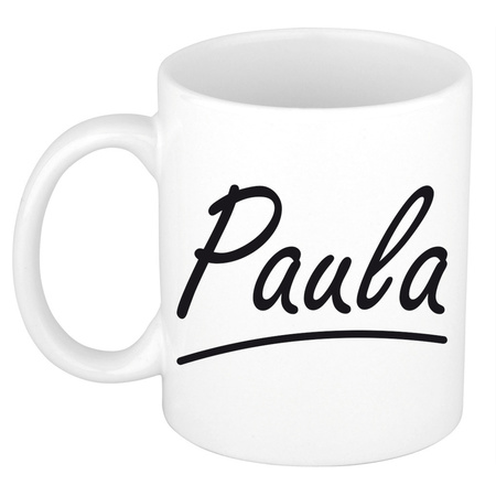 Name mug Paula with elegant letters 300 ml