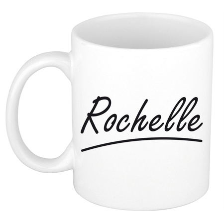 Naam cadeau mok / beker Rochelle met sierlijke letters 300 ml