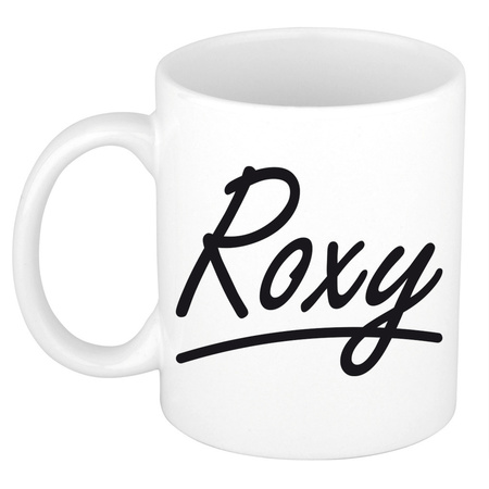Name mug Roxy with elegant letters 300 ml