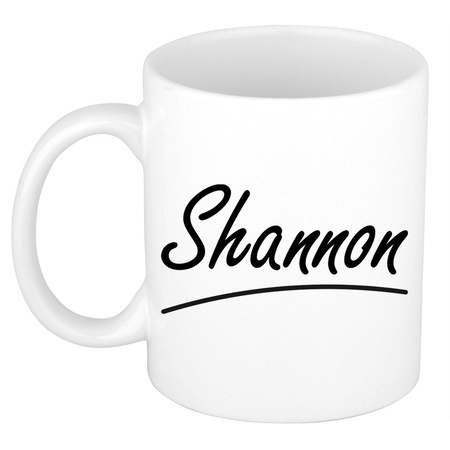 Name mug Shannon with elegant letters 300 ml