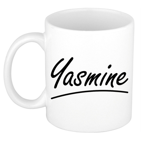 Name mug Yasmine with elegant letters 300 ml