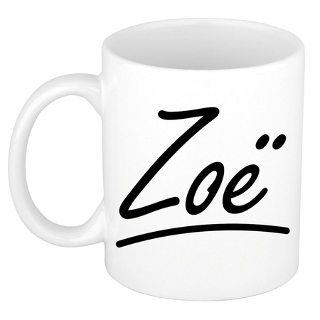 Name mug Zoe with elegant letters 300 ml