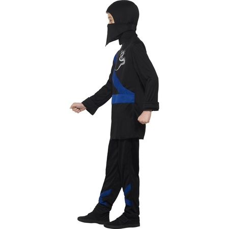 Ninja kostuum zwart/blauw voor kinderen
