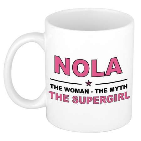 Nola The woman, The myth the supergirl pensioen cadeau mok/beker 300 ml