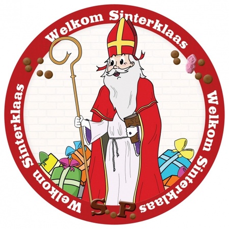 Deurposter met 75 viltjes met Sinterklaas opdruk