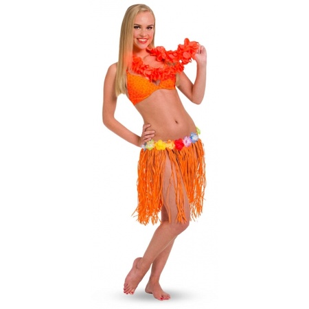 Toppers - Orange Hawaiian skirt for ladies