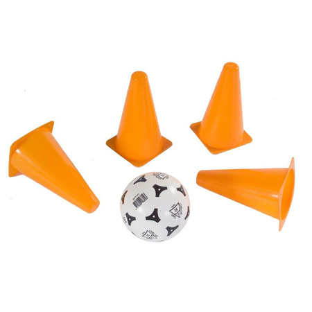 Voetbal set 2x opvouwbare voetbaldoelen 50 cm met bal en 4x pionnen