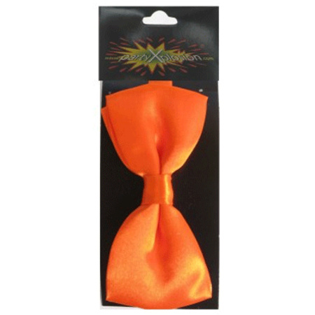 Oranje verkleed vlinderstrikje 14 cm voor dames/heren