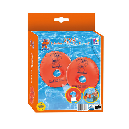 Opblaasbare Nijntje zwemband/zwemring 50 cm en oranje zwemvleugels 
