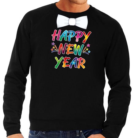 Happy new year sweater black for men