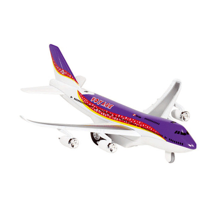 Purple model airplane with lights and sound