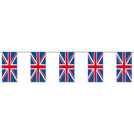 Bellatio Decorations - Vlaggen versiering set - UK/Engeland - Vlag 90 x 150 cm en vlaggenlijn 4m