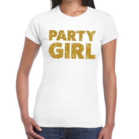 Party Girl glitter t-shirt white women