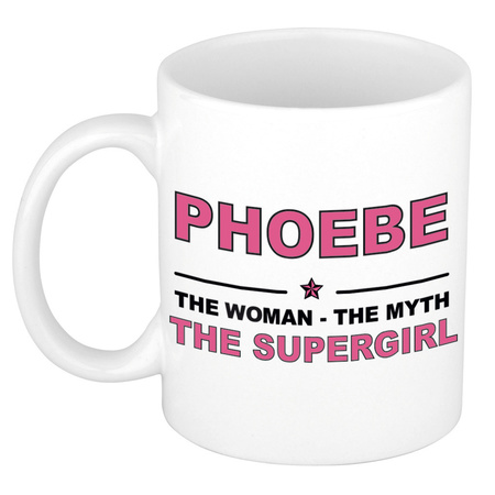 Phoebe The woman, The myth the supergirl pensioen cadeau mok/beker 300 ml