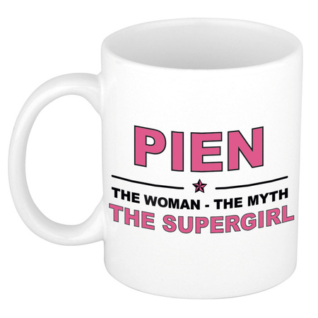 Pien The woman, The myth the supergirl pensioen cadeau mok/beker 300 ml