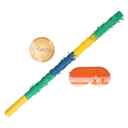 Erfurth Pinata stick and mask - 60 cm - paper/cardboard - Party supplies