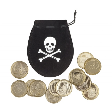 Piraten geldbuidel met munten