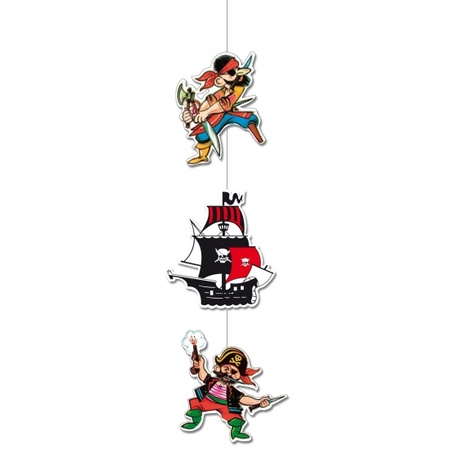 Piraten decoratie met 2 piraten 90 cm