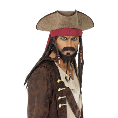 Jack Sparrow hoed met zwarte dreadlocks