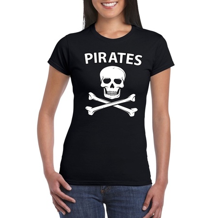 Verkleedkleding piraten shirt zwart dames