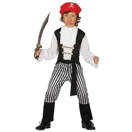 Piraten kostuum maat 140-152 met zwaard voor kinderen