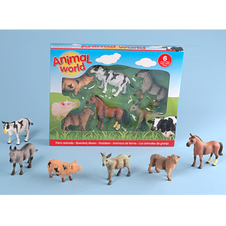 Speelgoed boerderij dieren 6 stuks