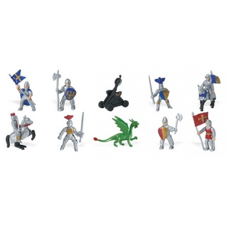 Plastic poppetjes van ridders en draken